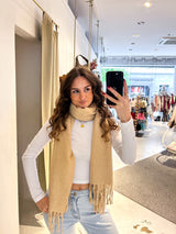 Schal mit Fransen Beige