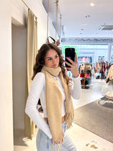 Schal mit Fransen Beige