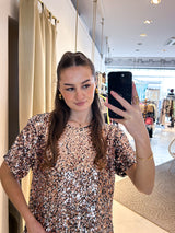 Kleid mit Pailletten Rose