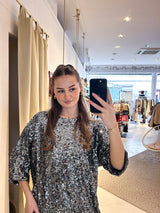 Kleid mit Pailletten Silber
