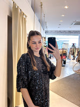 Kleid mit Pailletten Schwarz