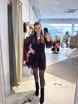 Langarm Spitzenkleid Braun