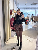 Kurzer Rock mit Pailletten Braun