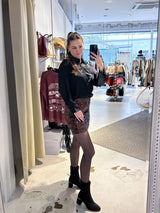 Kurzer Rock mit Pailletten Braun