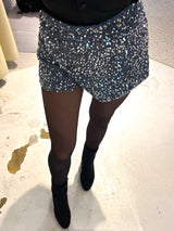 Hosenrock mit Pailletten Silber