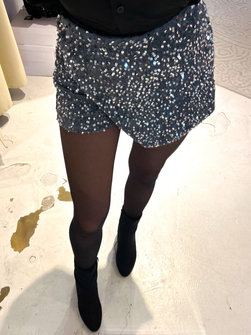 Hosenrock mit Pailletten Silber