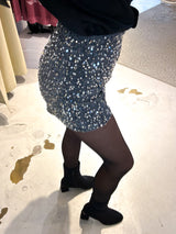 Hosenrock mit Pailletten Silber