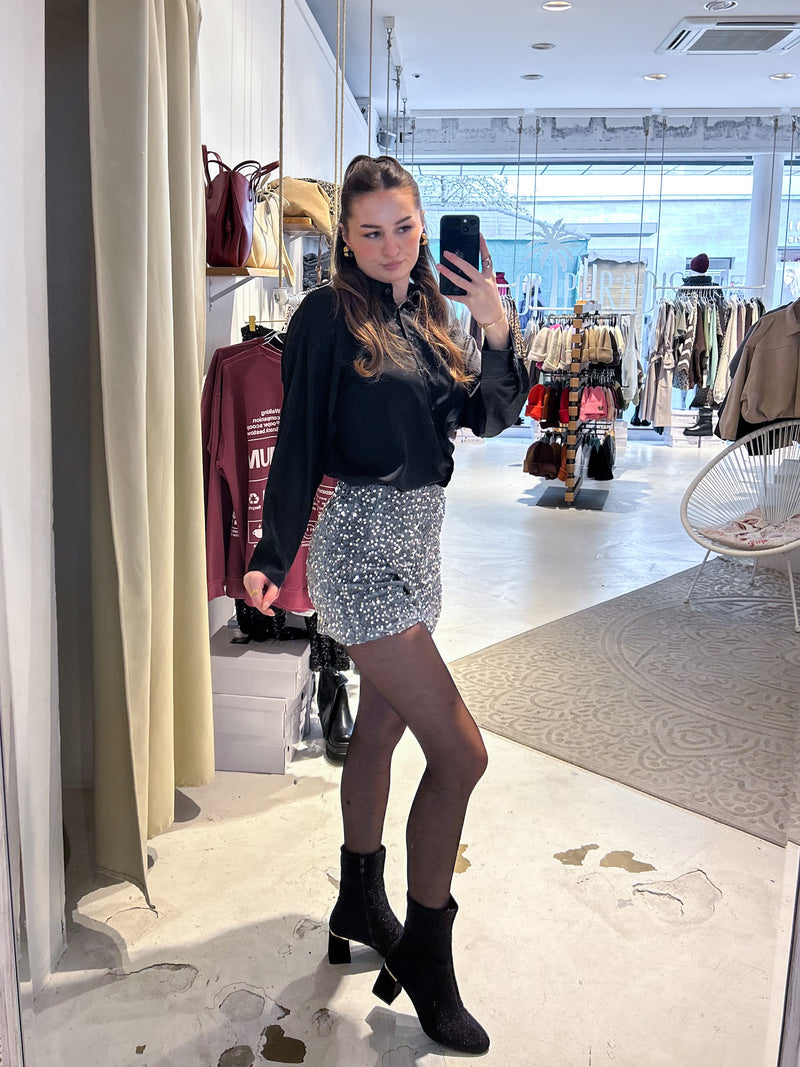 Hosenrock mit Pailletten Silber