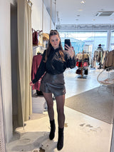 Kunstleder Hosenrock Braun