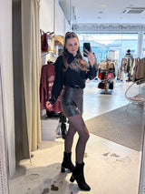 Kunstleder Hosenrock Braun