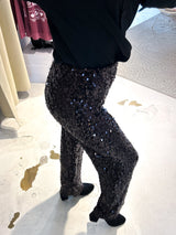 Hose mit Pailletten Braun