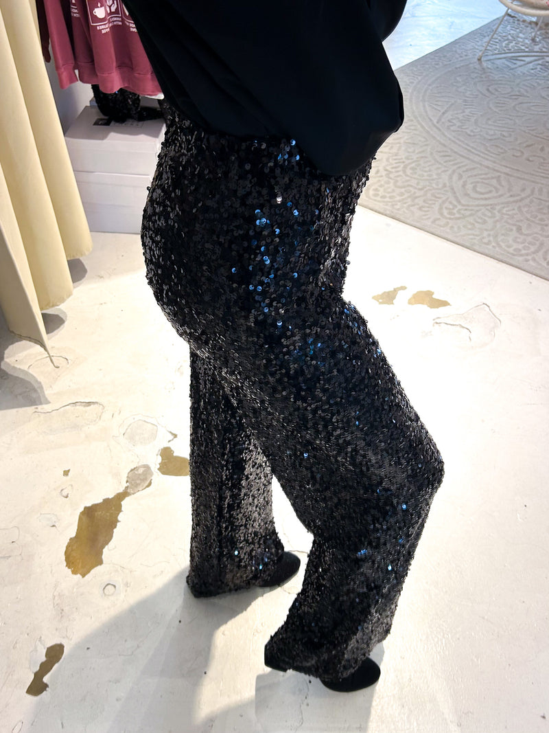 Hose mit Pailletten Schwarz