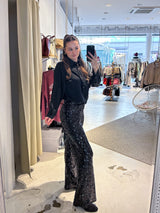 Hose mit Pailletten Schwarz