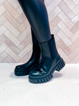 Boots Chelsea mit Plateau Schwarz