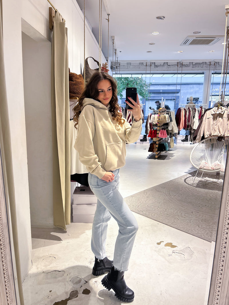 Beja Oversized Hoodie Washed Cozy Beige