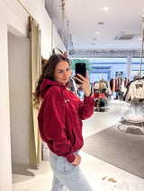 Marsala Oversized Hoodie Washed Burgundy Red