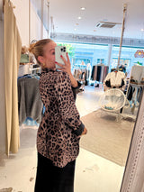 Oversized Blazer mit Leo Print Black