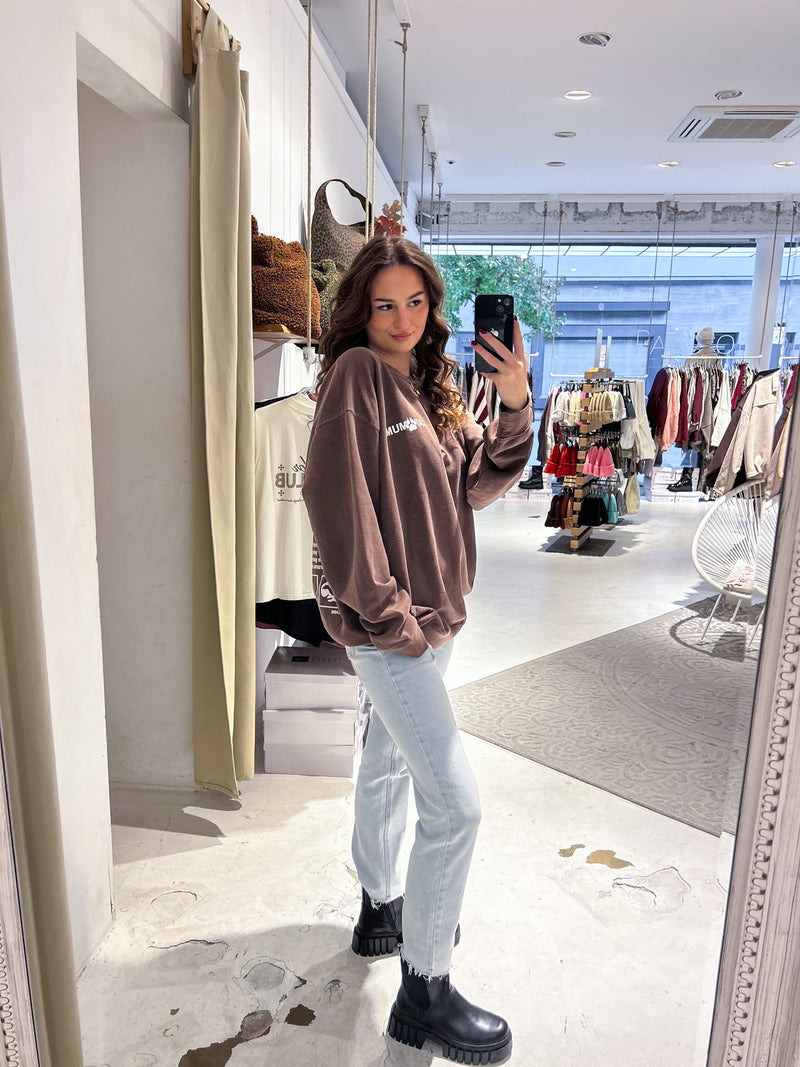 Cat Mum Crew Neck Braun