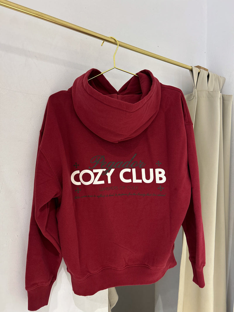 Marsala Oversized Hoodie Washed Burgundy Red