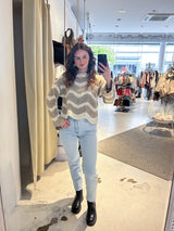 Strickpullover mit Wellenmuster Beige/Taupe