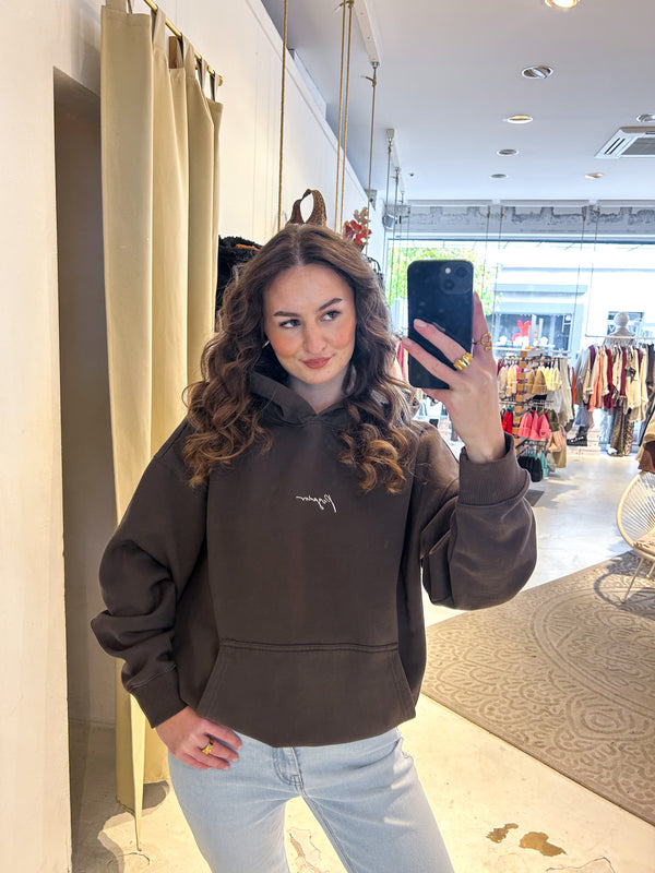 Beja Oversized Hoodie Washed Walnut Brown