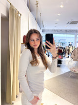 Ribbed Langarm Shirt Beige