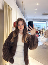 Grobe Strickjacke Braun