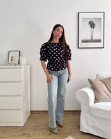 Bluse mit Dots Schwarz