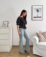 Bluse mit Dots Schwarz
