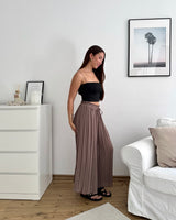 Plissee Hose Taupe