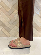 Zehentrenner Sandale Beige