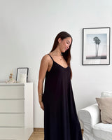 Viskosekleid Schwarz