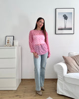Longsleeve Mesh Dots Rosa/Pink