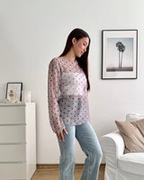Longsleeve Mesh Dots Taupe/Braun