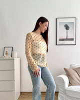 Longsleeve Mesh Dots Gelb/Braun