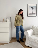 Longsleeve mit Streifen Braun/Gelb