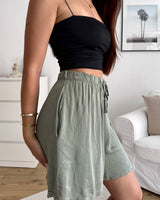 Viskose Shorts Olive