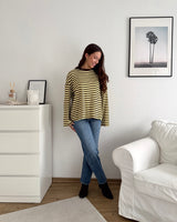Longsleeve mit Streifen Braun/Gelb