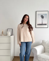 Longsleeve mit Doppelstreifen Beige