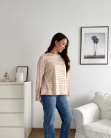 Longsleeve mit Doppelstreifen Beige