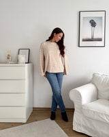 Longsleeve mit Doppelstreifen Beige