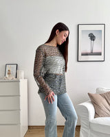 Longsleeve Mesh Leo Schwarz/Mint