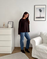 Longsleeve Moment mit Streifen Braun/Rost
