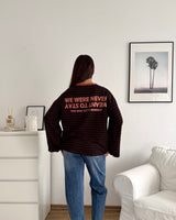 Longsleeve Moment mit Streifen Braun/Rost