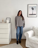 Longsleeve Moment mit Streifen Braun/Gelb