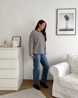 Longsleeve Moment mit Streifen Braun/Gelb