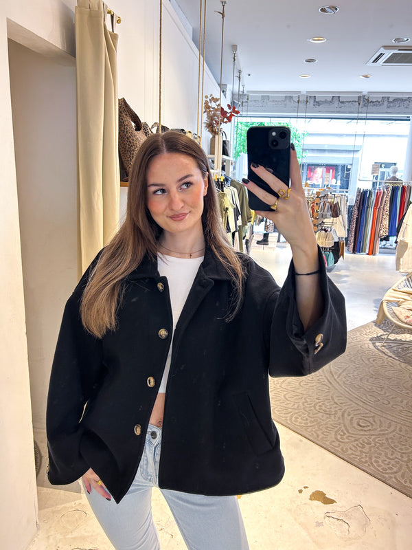 Kurzer Mantel Schwarz