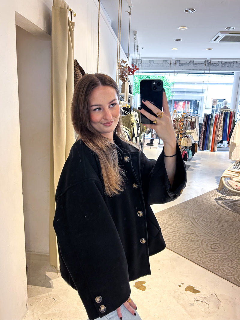 Kurzer Mantel Schwarz