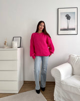 Oversized Strickpullover Pink