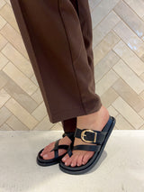 Zehentrenner Sandale Schwarz